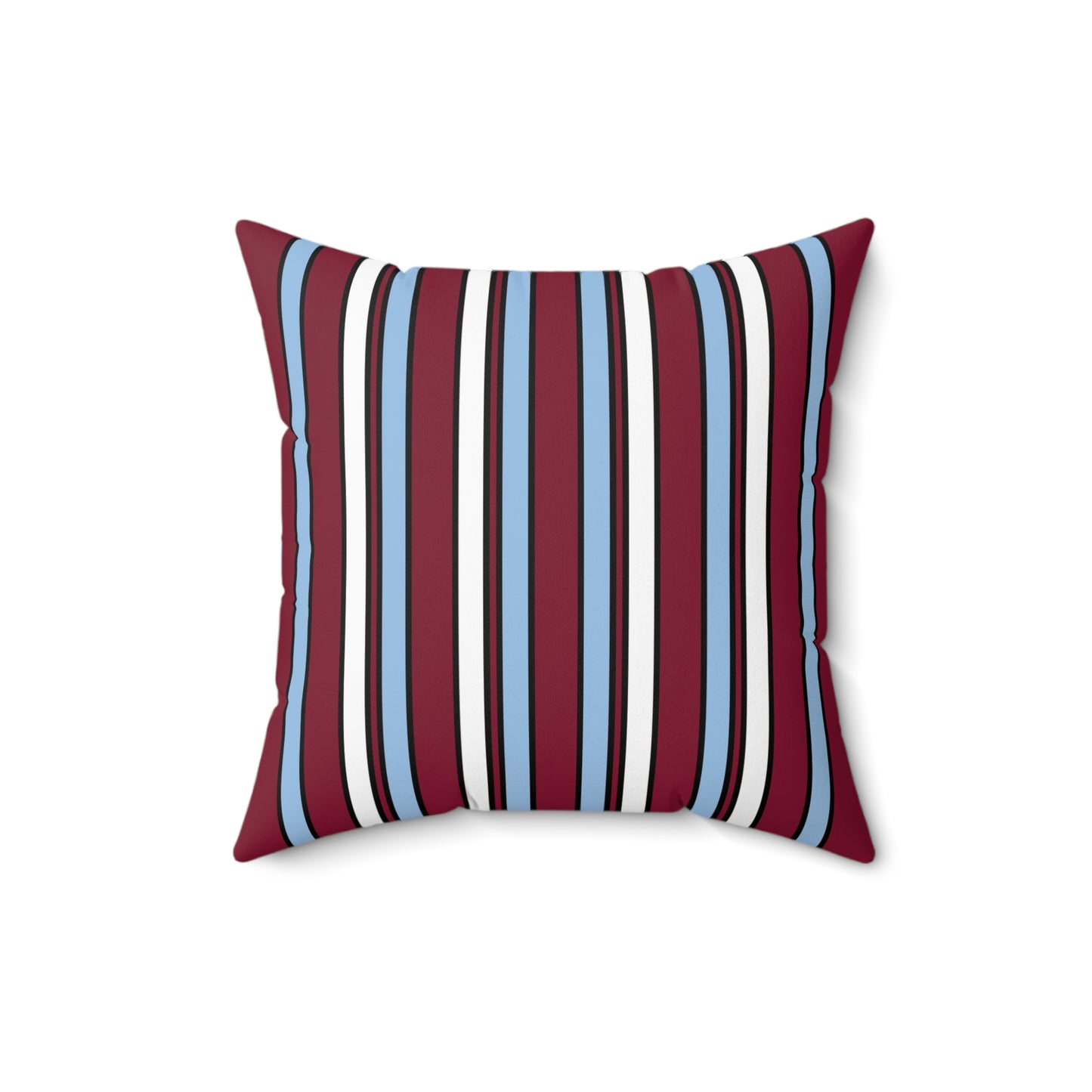 Claret, Blue, White Retro Stripe Cushion Pillow