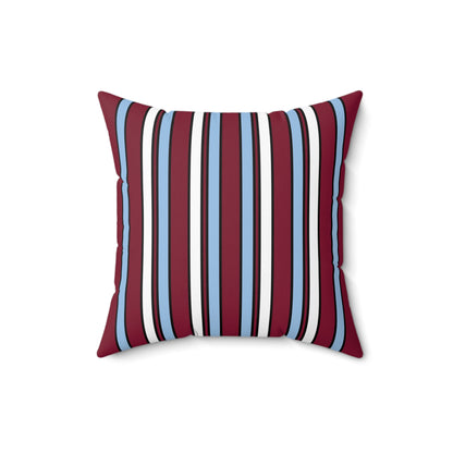 Claret, Blue, White Retro Stripe Cushion Pillow