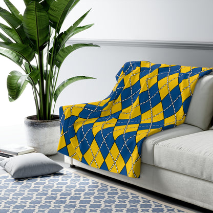 Sweden Retro Argyle Blanket Throw