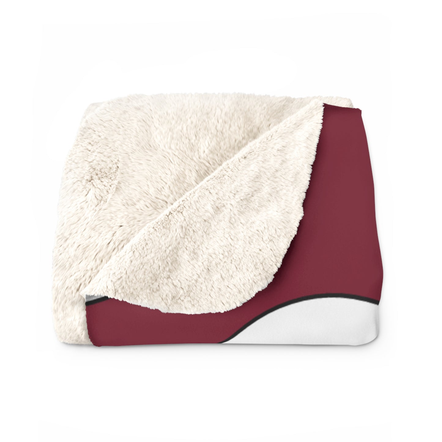 Claret, White Retro Polka Dots Blanket Throw