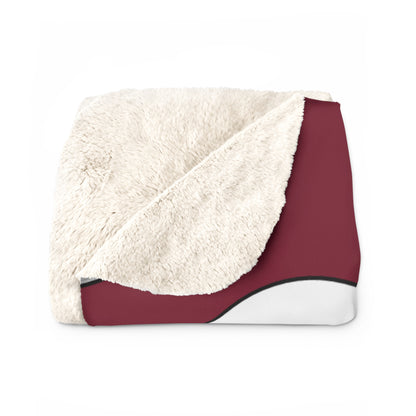 Claret, White Retro Polka Dots Blanket Throw