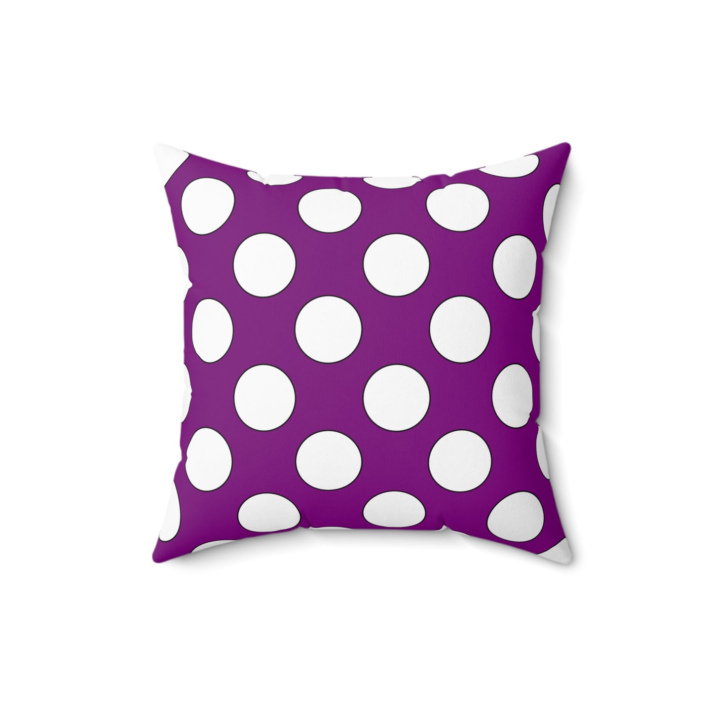 Purple, White Retro Polka Dots Cushion Pillow