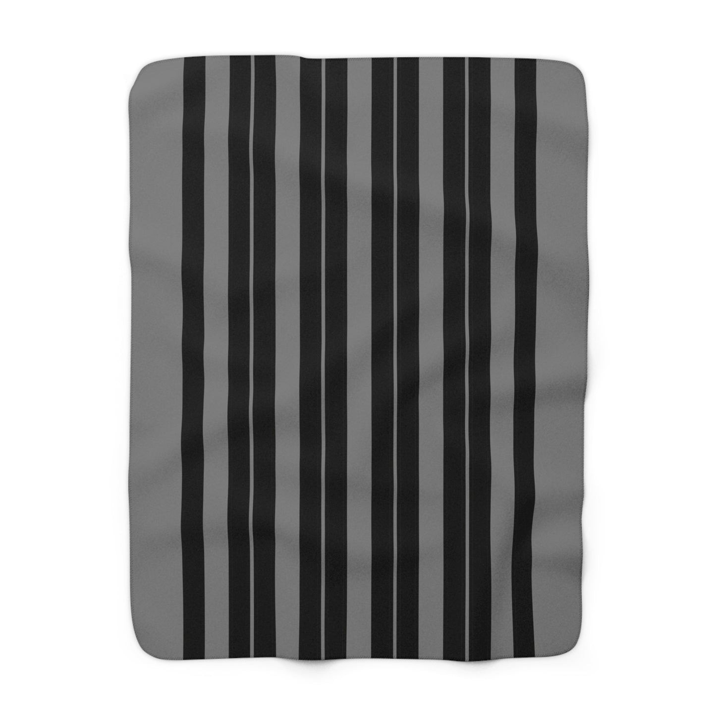 Grey, Black Retro Stripes Blanket Throw