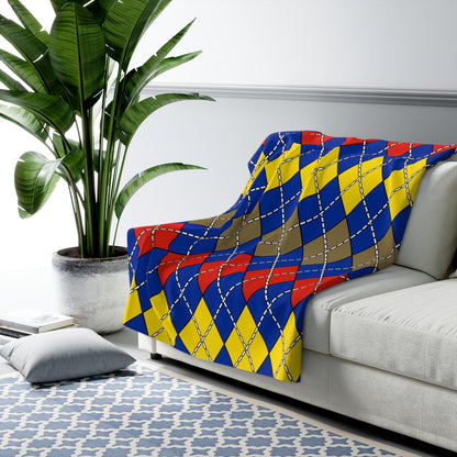 Moldova Retro Argyle Blanket Throw
