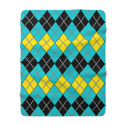 Bahamas Retro Argyle Blanket Throw