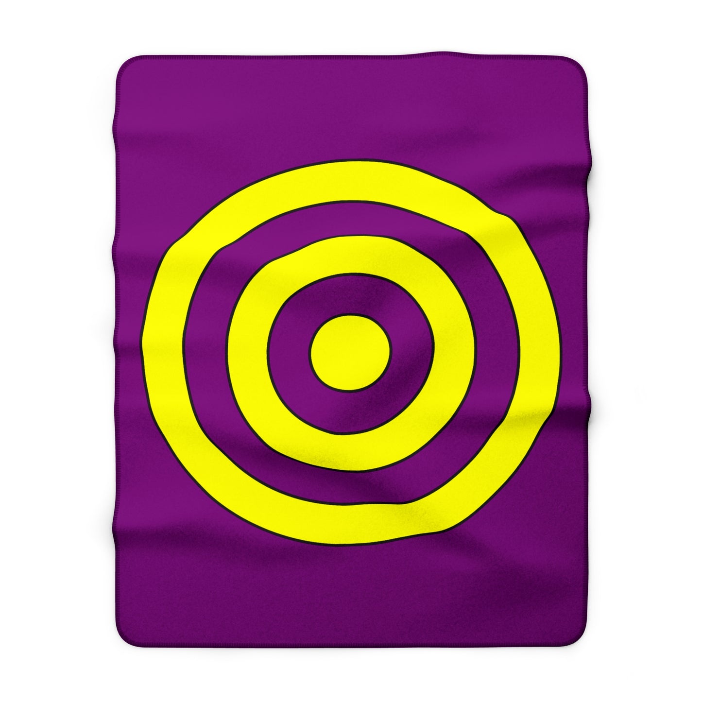 Purple, Yellow Retro Target Blanket Throw