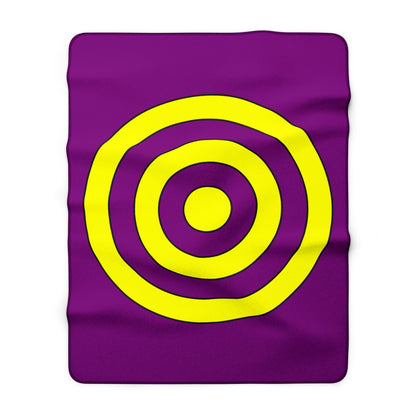 Purple, Yellow Retro Target Blanket Throw