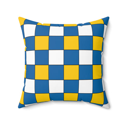 Canary Islands Retro Check Cushion Pillow