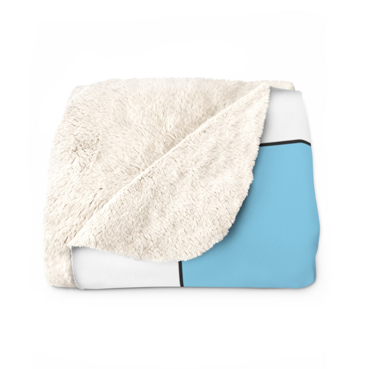 Sky Blue, White Retro Check Blanket Throw
