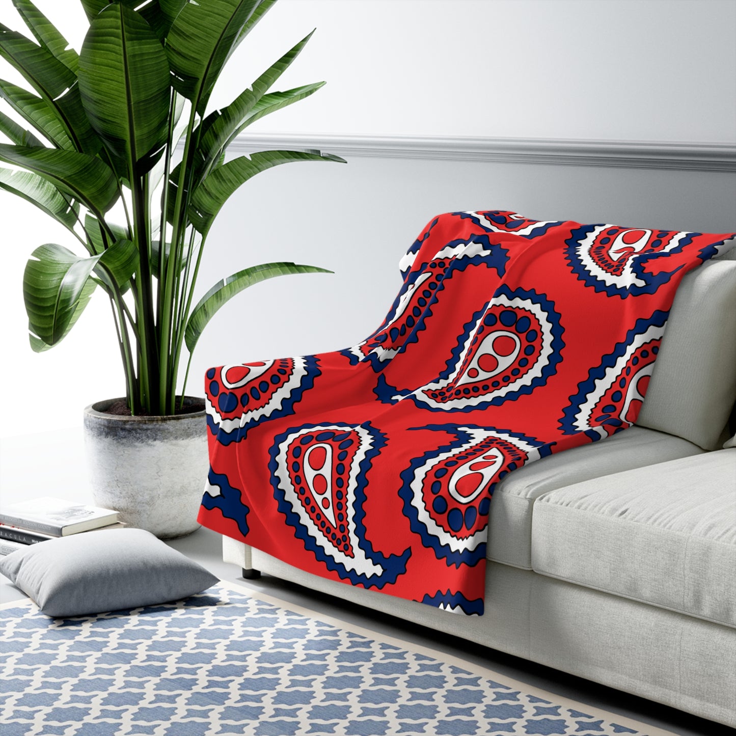 Svalbard And Jan Mayen Retro Paisley Blanket Throw