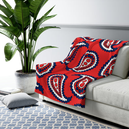 Svalbard And Jan Mayen Retro Paisley Blanket Throw