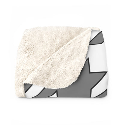 Grey, White Retro Houndstooth Blanket Throw