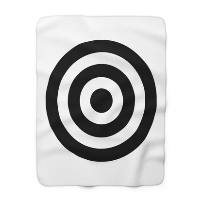 White, Black Retro Target Blanket Throw