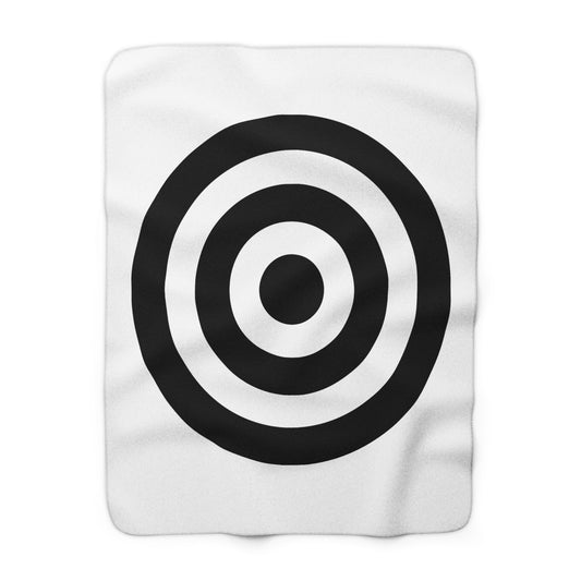 White, Black Retro Target Blanket Throw