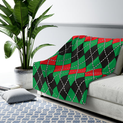 Martinique Retro Argyle Blanket Throw