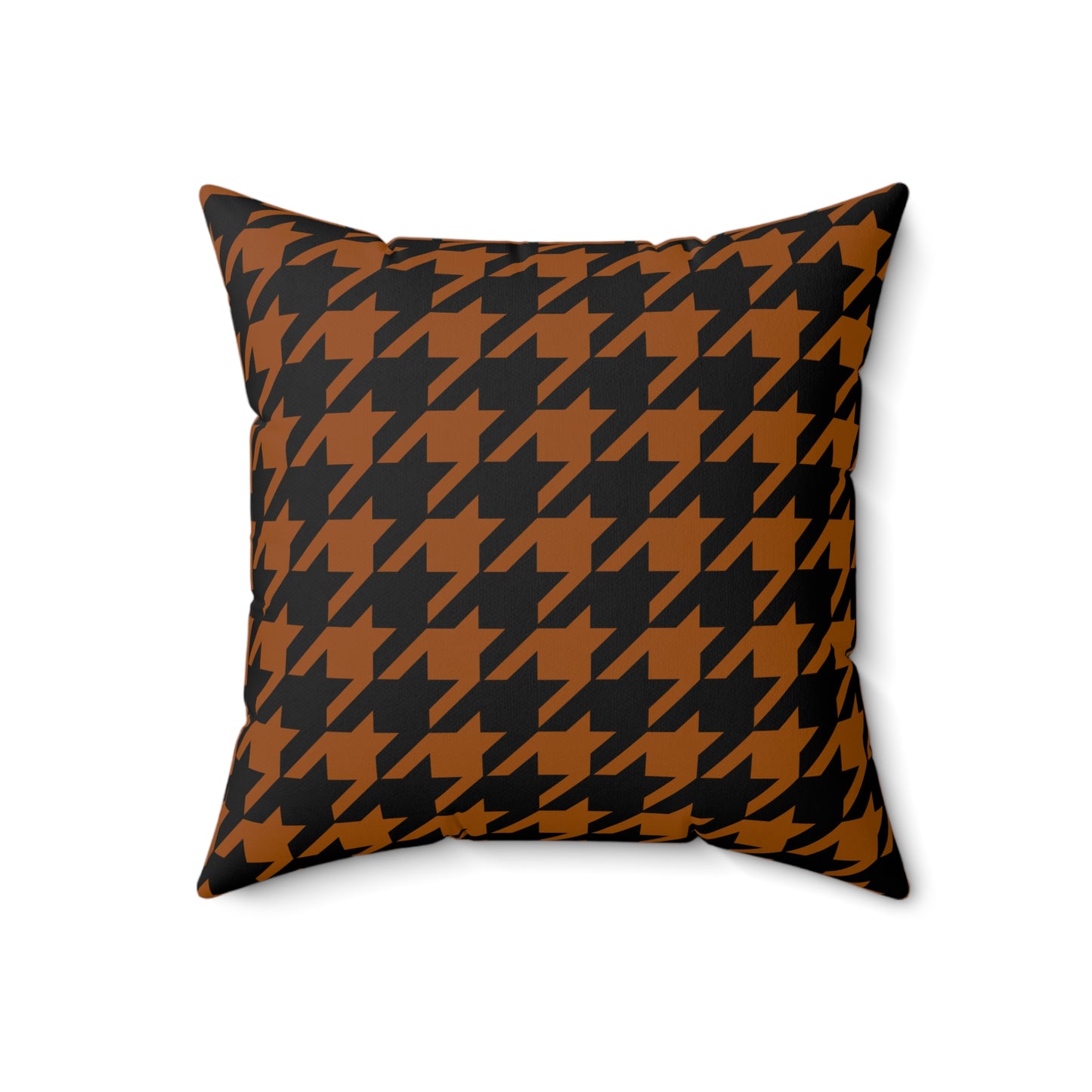 Brown, Black Retro Houndstooth Cushion Pillow