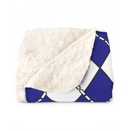 Dark Blue, White Retro Argyle Blanket Throw
