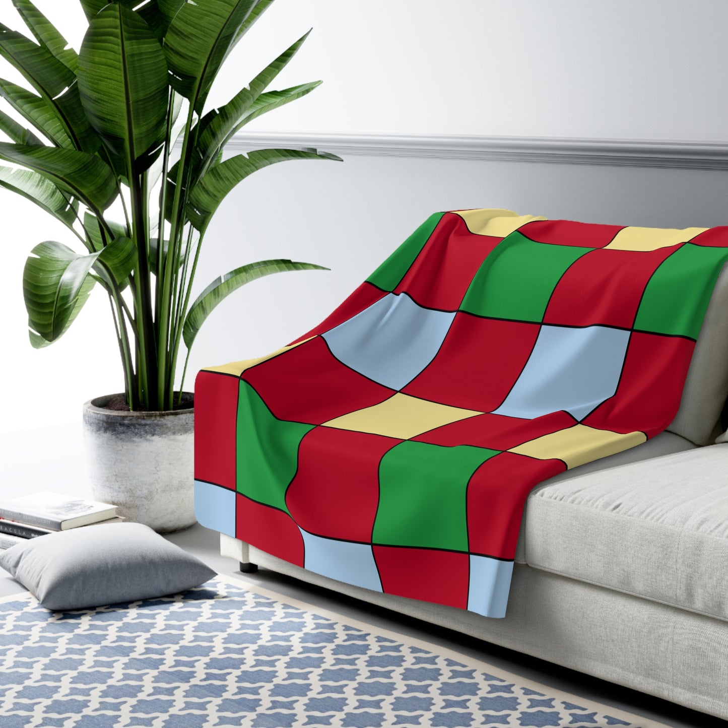 Eritrea Retro Check Blanket Throw