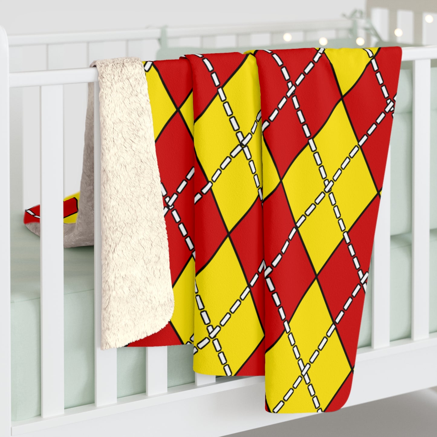 North Macedonia Retro Argyle Blanket Throw