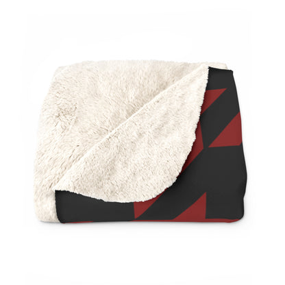 Dark Red, Black Retro Houndstooth Blanket Throw