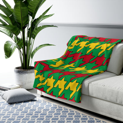 Guinea Bissau Retro Houndstooth Blanket Throw