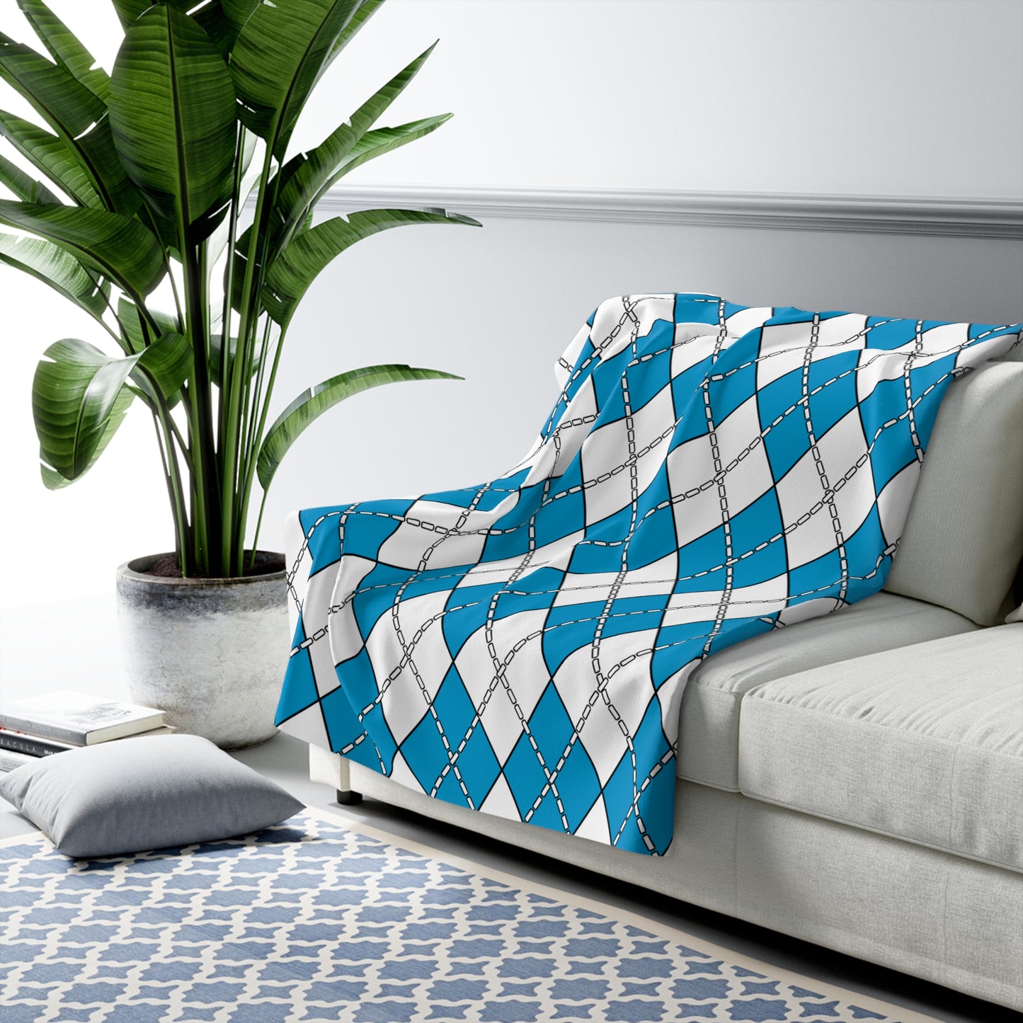 Galicia Retro Argyle Blanket Throw