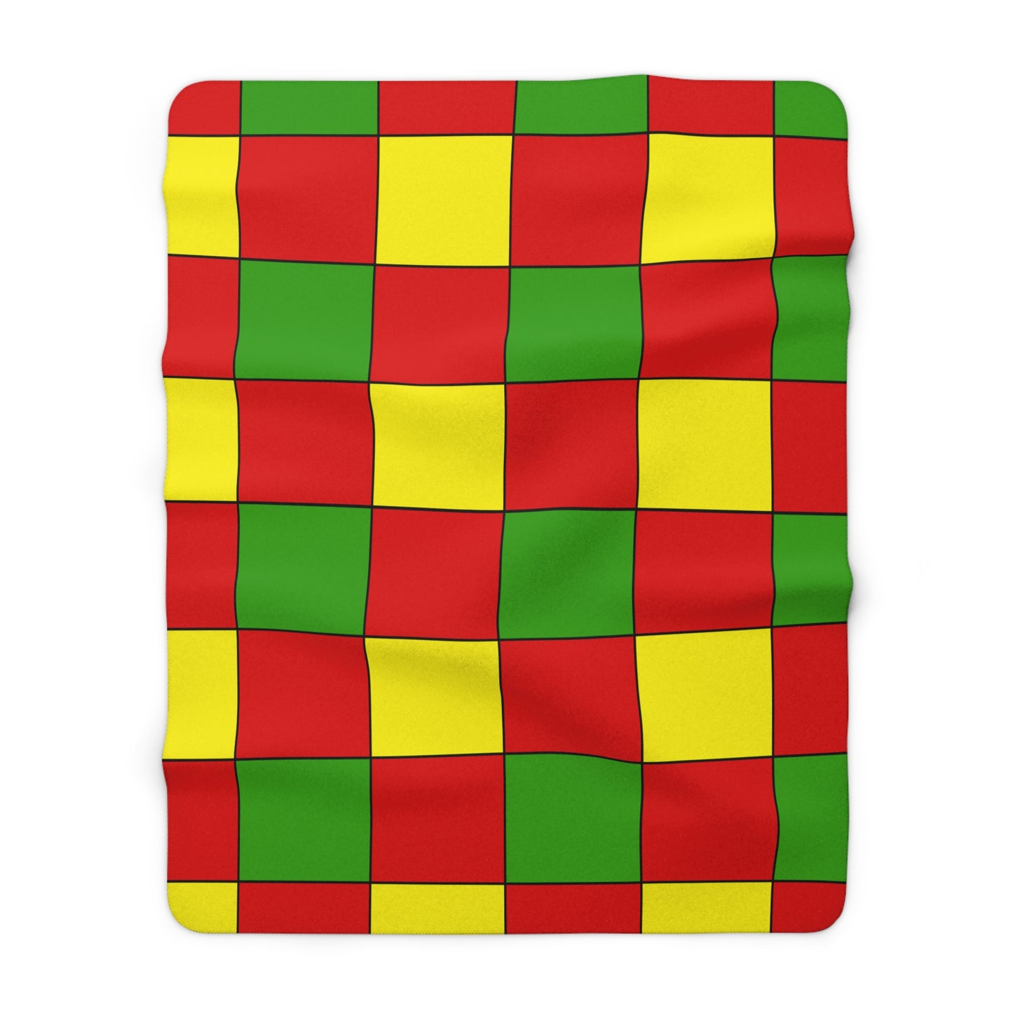 Burkina Faso Retro Check Blanket Throw