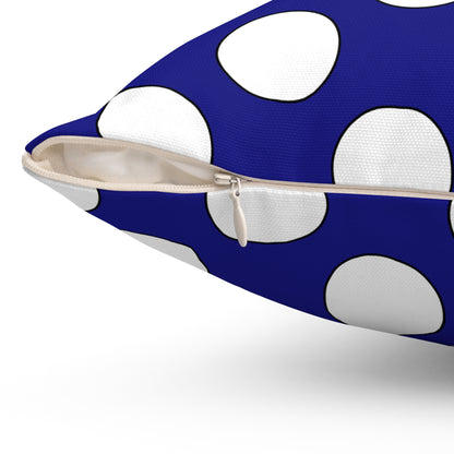 Navy Blue, White Retro Polka Dots Cushion Pillow