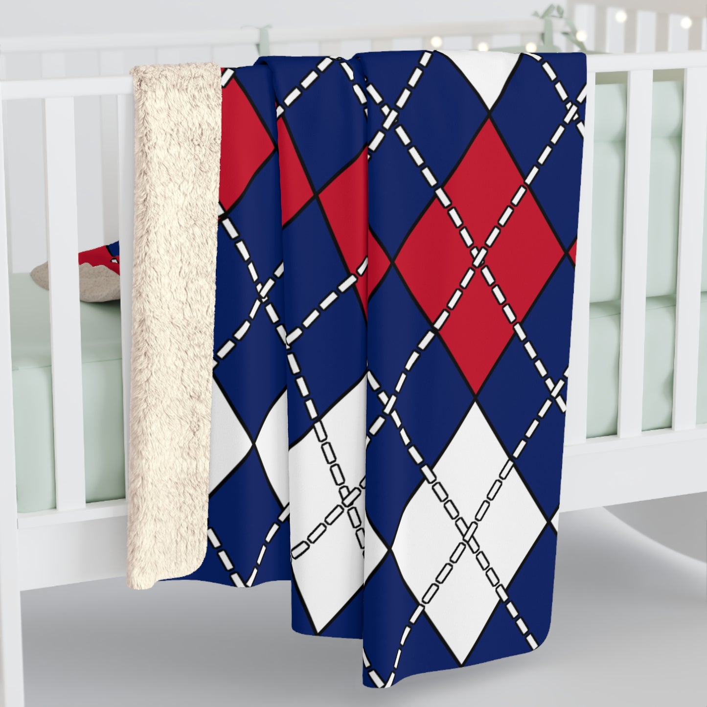 Ascension Island Retro Argyle Blanket Throw
