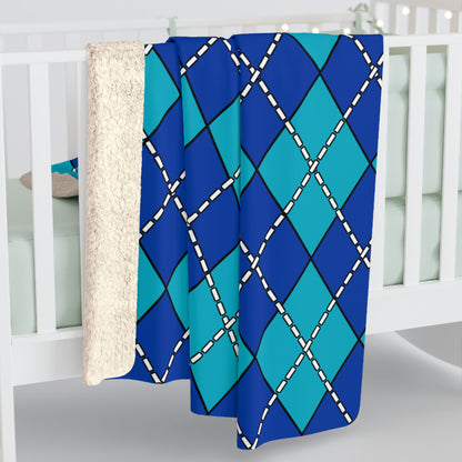Pacific Islands Retro Argyle Blanket Throw
