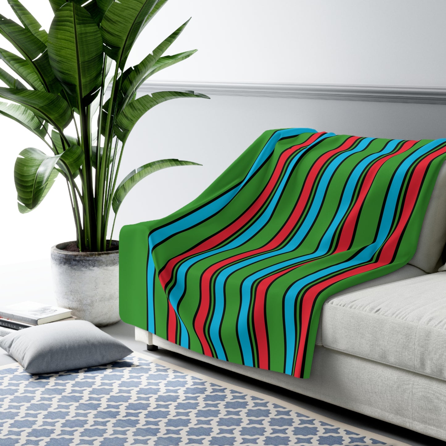 Azerbaijan Retro Stripes Blanket Throw