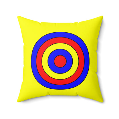 Yellow, Blue, Red Retro Target Cushion Pillow