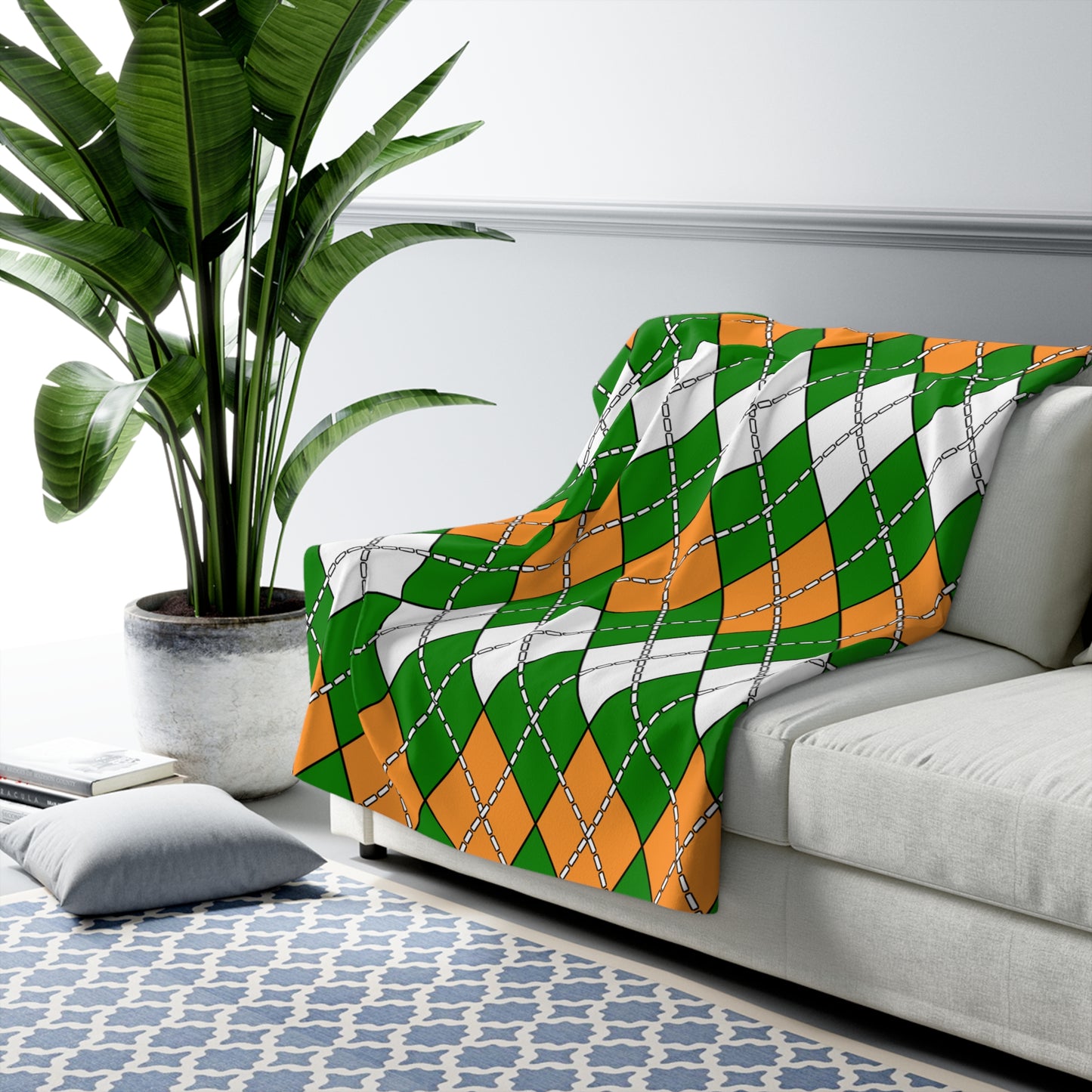 India Retro Argyle Blanket Throw