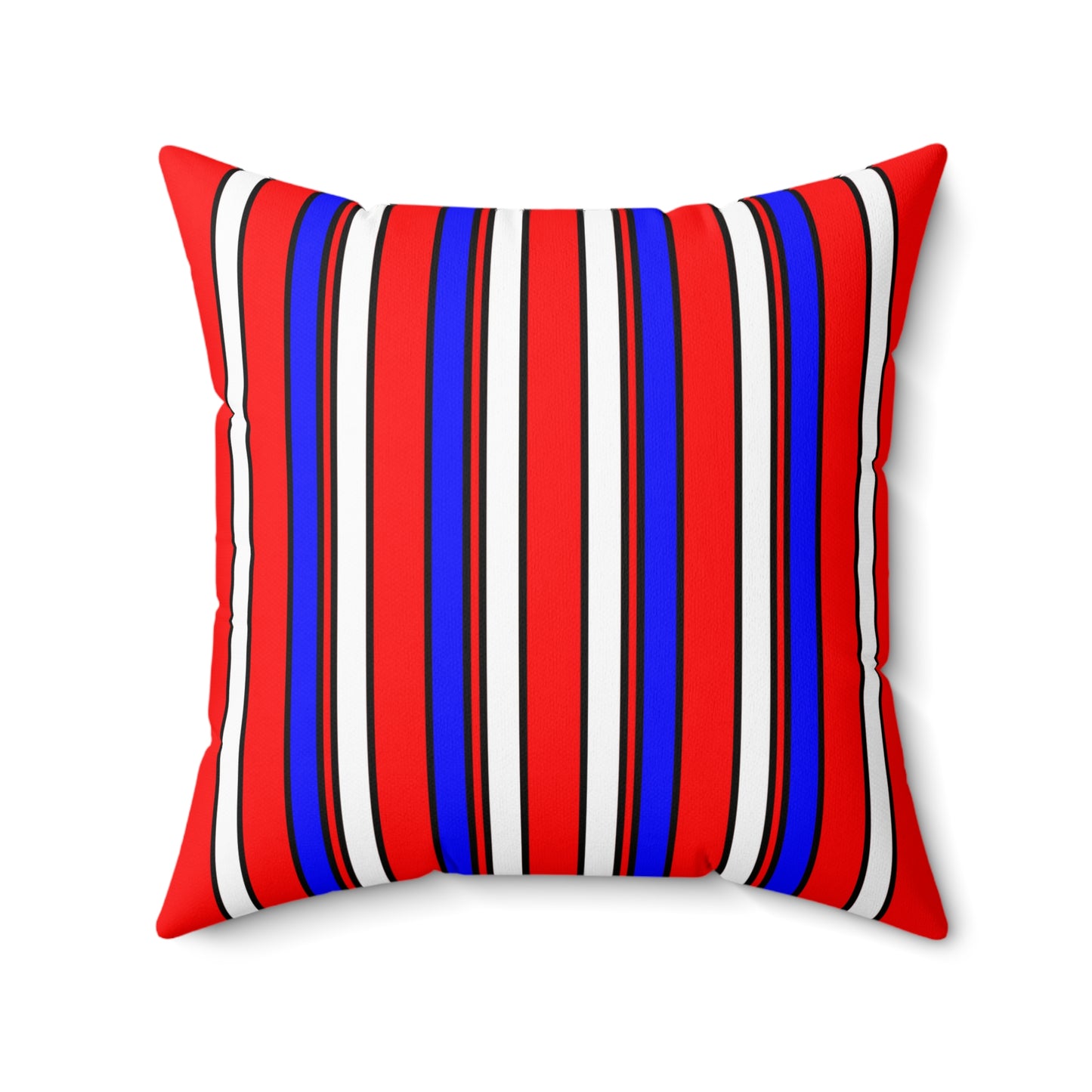 Red, White, Blue Retro Stripes Cushion Pillow