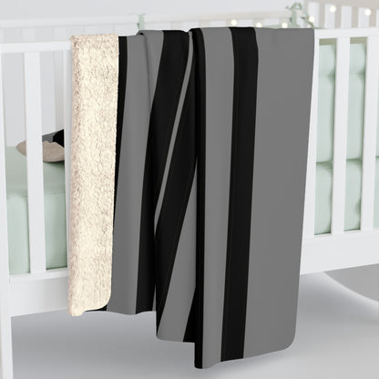 Grey, Black Retro Stripes Blanket Throw