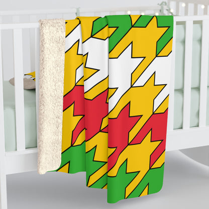 Myanmar Retro Houndstooth Blanket Throw