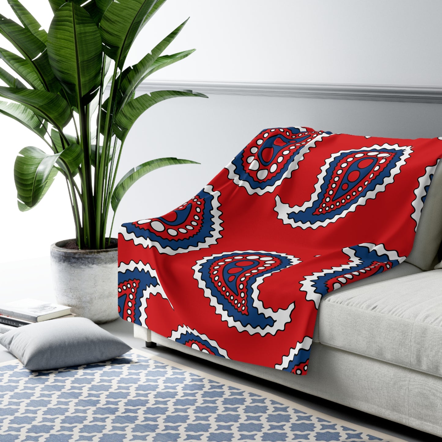 Czechia Retro Paisley Blanket Throw