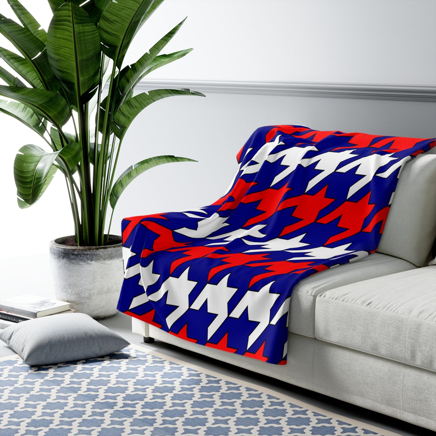 Heard Island And Mcdonald Islands Retro Houndstooth Blanket Throw
