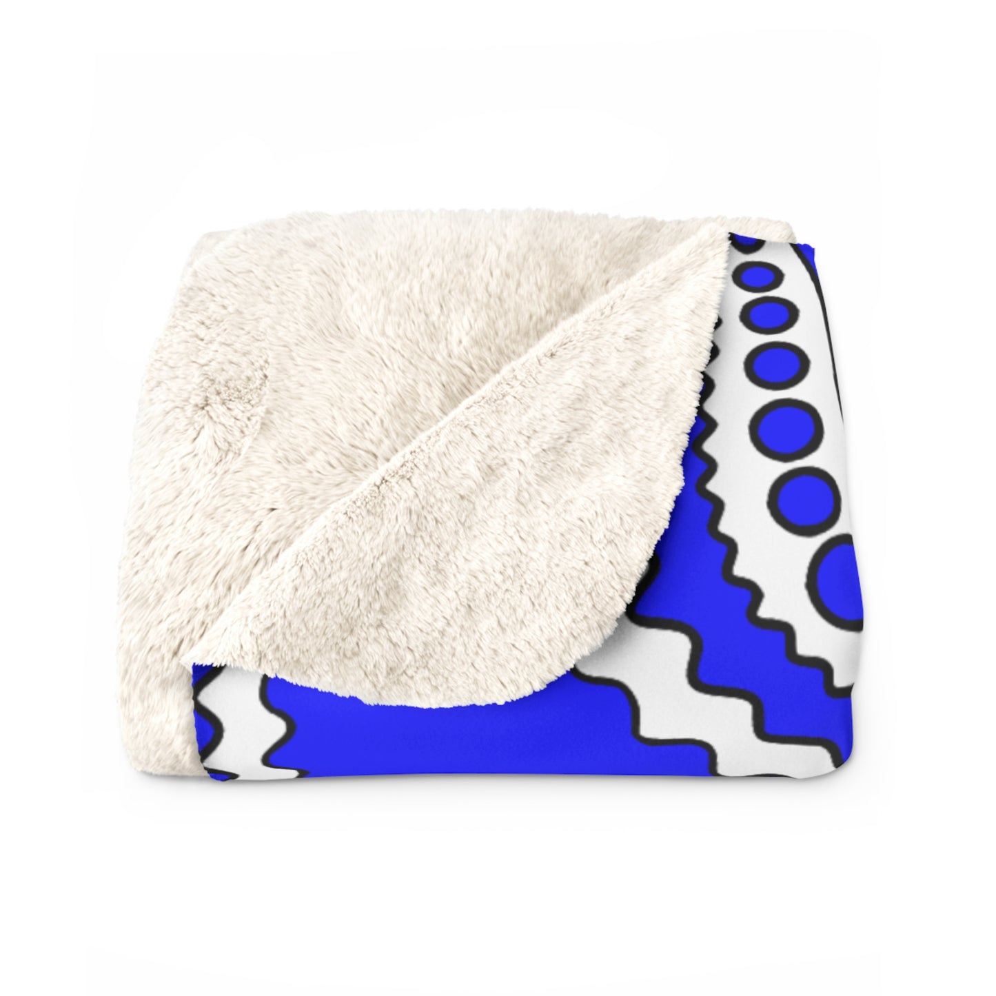 Blue, White Retro Paisley Blanket Throw