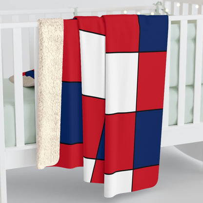 Lao Peoples Democratic Republic Retro Check Blanket Throw