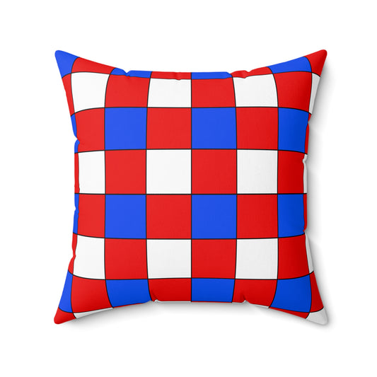 Puerto Rico Retro Check Cushion Pillow