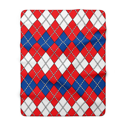 Slovakia Retro Argyle Blanket Throw