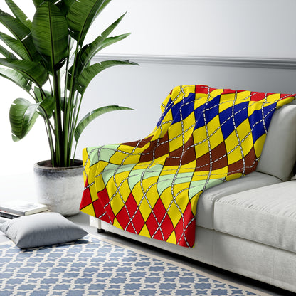 Ecuador Retro Argyle Blanket Throw