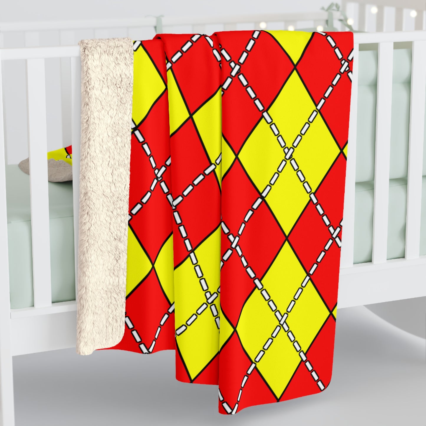 Kyrgyzstan Retro Argyle Blanket Throw