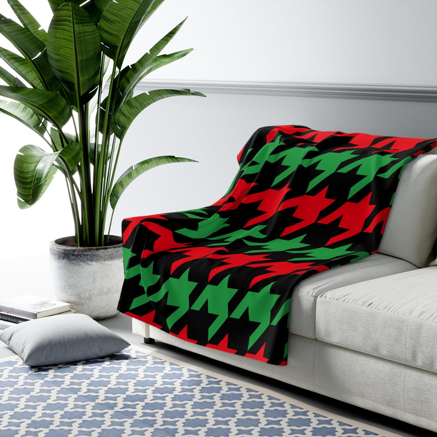 Libya Retro Houndstooth Blanket Throw