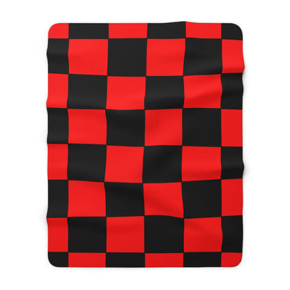 Red, Black Retro Check Blanket Throw