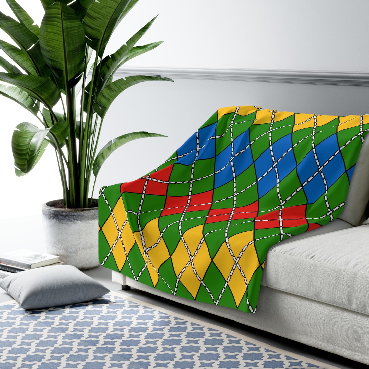 Ethiopia Retro Argyle Blanket Throw
