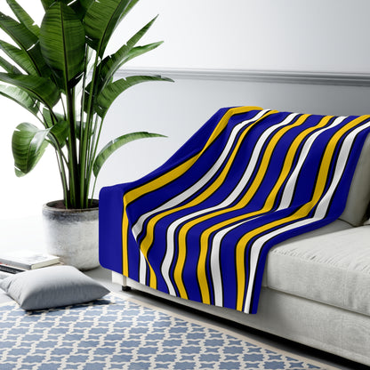 Bosnia And Herzegovina Retro Stripes Blanket Throw