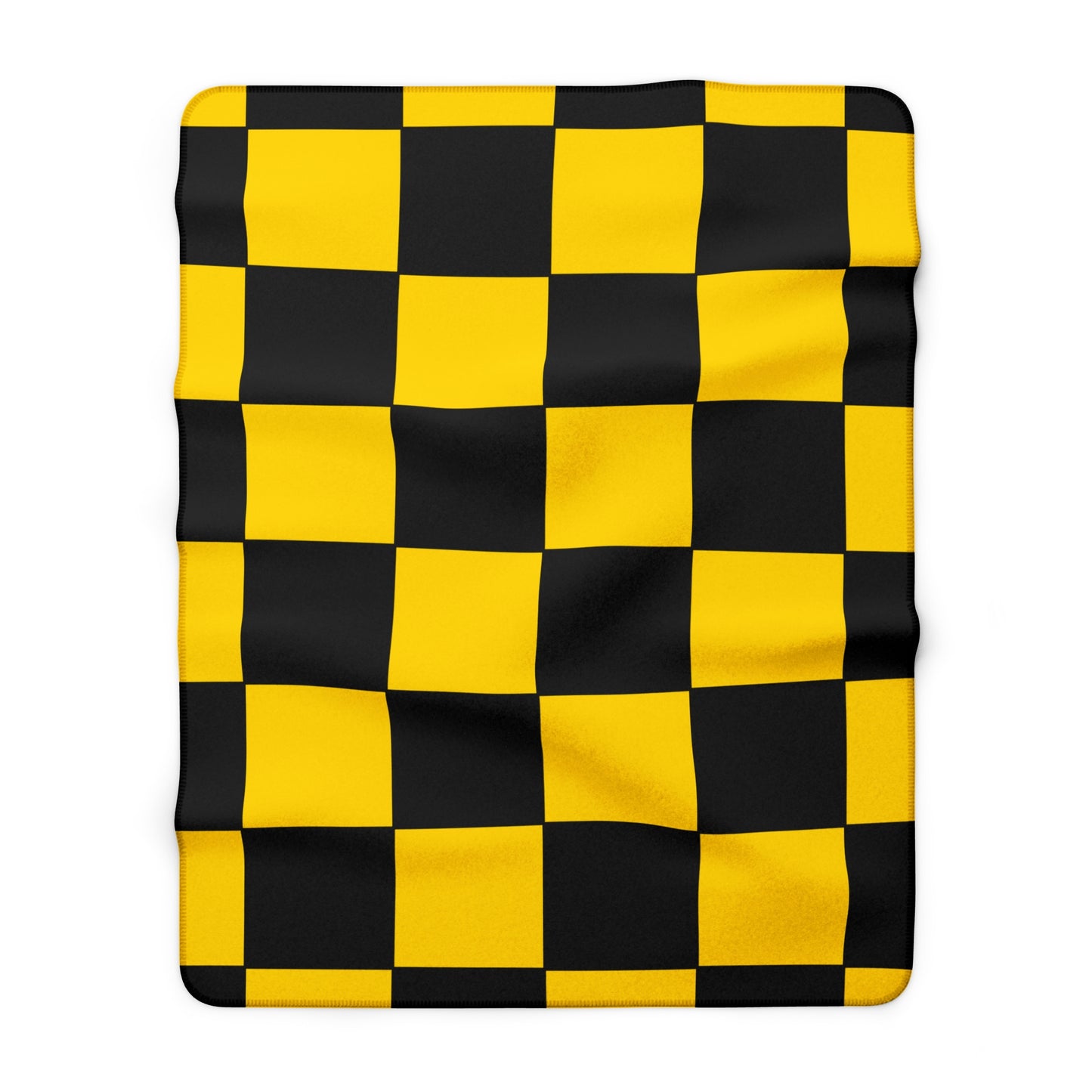 Gold, Black Retro Check Blanket Throw