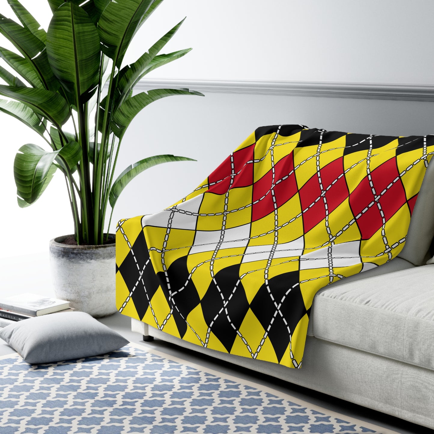 Brunei Darussalam Retro Argyle Blanket Throw